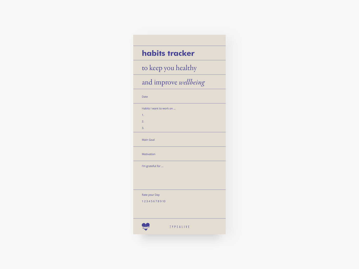 Notizblock "schmal" / Habits Tracker