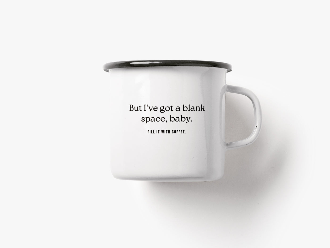 Tasse aus Emaille / Blank Space